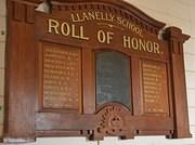 Llanelly Honour Roll, WW1