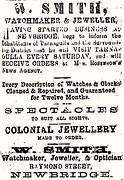 W. Smith Watchmaker & Jeweller, Newbridge 1887