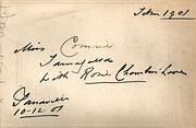 Reverse of photo Of Rosie Chambers 1901