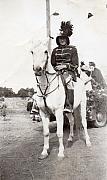 Fred Williams on his white Palomino at Tarnagulla Parade