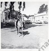 Bobby Emery at rear of Fred Williams Butcher’s Shop in Tarnagulla c1966