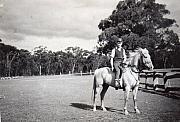 Bobby Emery aged 16 with Fred Williams horse Madge, at Waanyarra