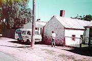 Barry Williams at rear of Fred Williams Butcher Shop, Tarnagulla C1982