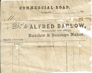 Invoice from Alfred Barlow, c.1869.