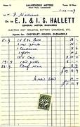 Hallet of Laanecoorie Invoice, 1959