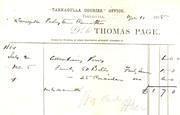 Invoice Thomas Page to Presbyterian Church 11 April 1968