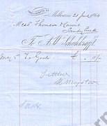 Invoice from A. W. Schuhkrafft to Thomson & Comrie, Sandy Creek 21 June 1864