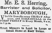 Advertisement of E. S Herring, Solicitor,  5 January 1901