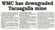 Western Mining Corporation Downgrades Tarnagulla Mine, 1990.