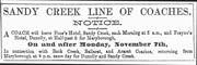 Sandy Creek Line of Coaches, 1861.