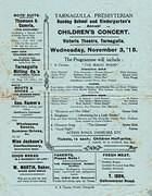 Presbyterian Sunday School Children's Concert Wednesday 3 November 1915