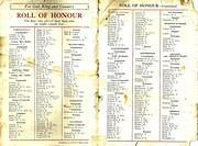 Roll of Honour, 1914-18 War.