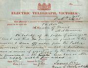 Telegram From Tarnagulla Mayor, 1865