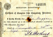 Certificate of Education for Alice Duggan, 1903