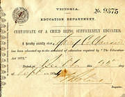 Certificate of Education for Mary Callanan, 1874