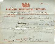 Telegram regarding the Golden Age Hotel, 1869.