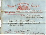 Telegram regarding the Nelson Mine, Llanelly, 1869.
