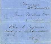 Text of a telegram from Tarnagulla Post Office, dated 20 March 1862.