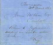 Text of a telegram from Tarnagulla Post Office, dated 20 March 1862.