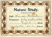 Cover Page of Winnie Heraud's Nature Study Book from 1924.