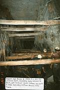 1997 Reef Mining NL Timber stulls supporting underhand stope. John Sutton, Lee Scott, Steve Burchell