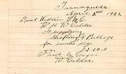 D Calder Invoice to Tarnagulla Great Western Mine 2 April 1942