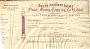 The Harvest Home Reef is located north-west of Dunolly. This is a nice printer's proof of an 1880s share certificate. From the David Gordon collection.