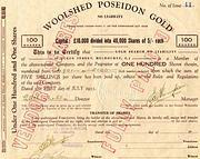 Share Certificate of Woolshed Poseidon Gold dated 1933
David Gordon Collection.